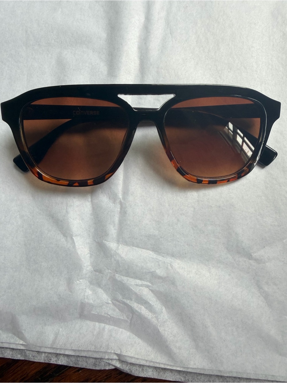 Converse Men's Tortoiseshell and Black Sunglasses